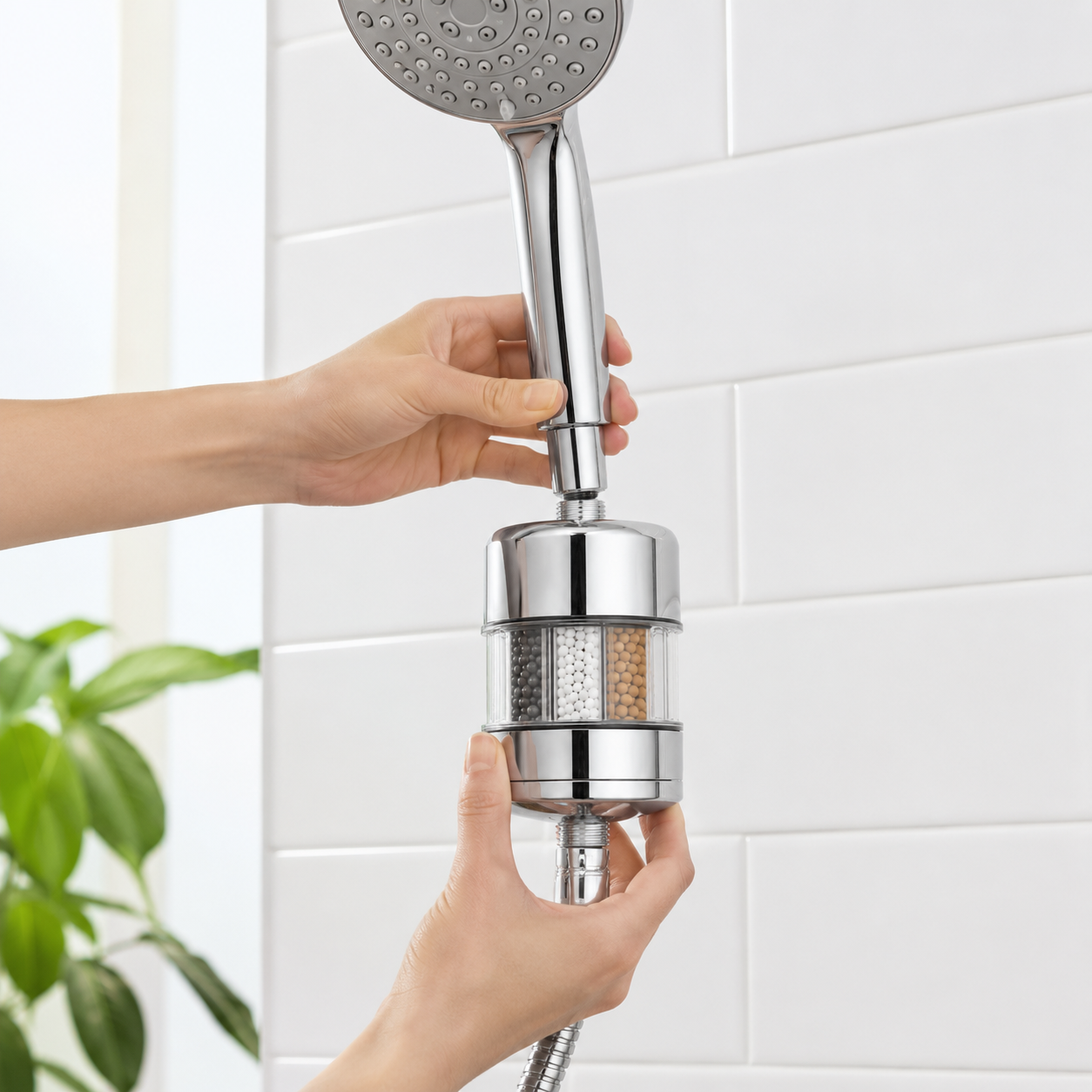 AquaPure Duschfilter wird installiert